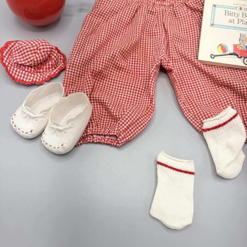 American Girl Bitty Baby Fun in the Sun Red Gingham Set Outfit & ExtrasToy Shoes - Picture 3 of 10